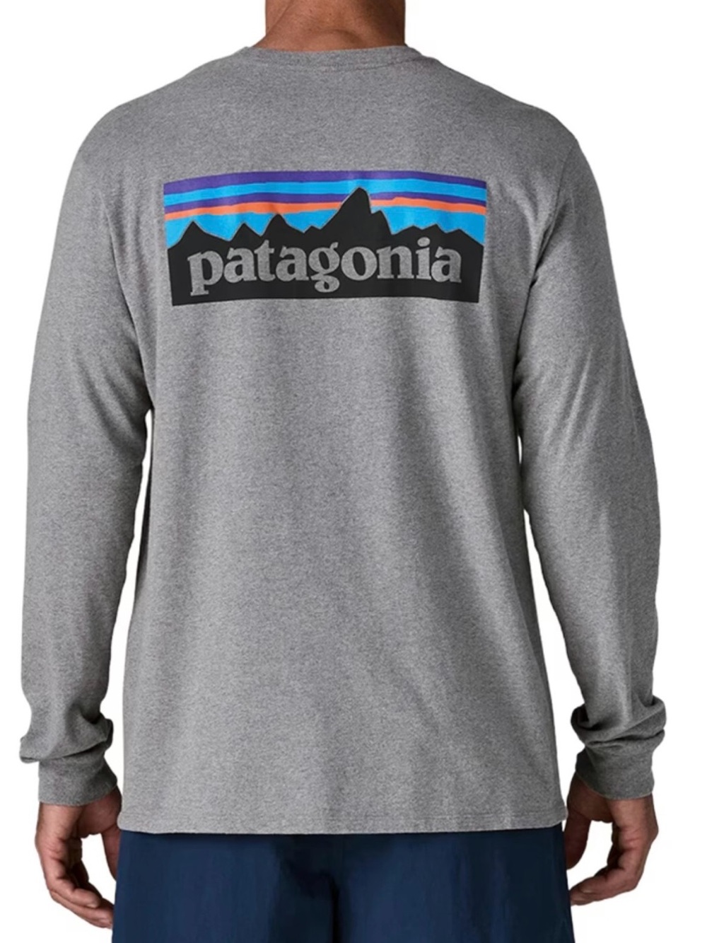 Patagonia Long-Sleeve Logo Tee - heather gray